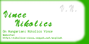 vince nikolics business card